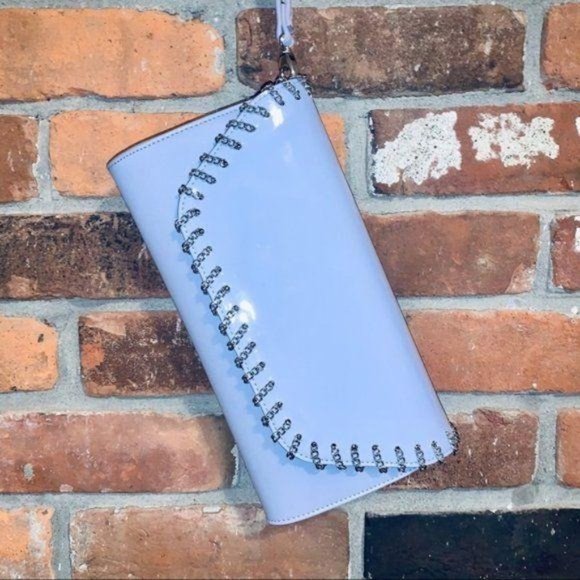 White House Black Market Lavendar Convertible Clutch With Chain Detail